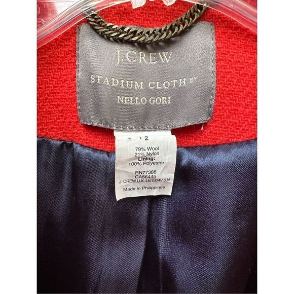 J. Crew Nello Gori dark orange wool blend stadium coat size 2.   #1-1822 - Picture 2 of 6